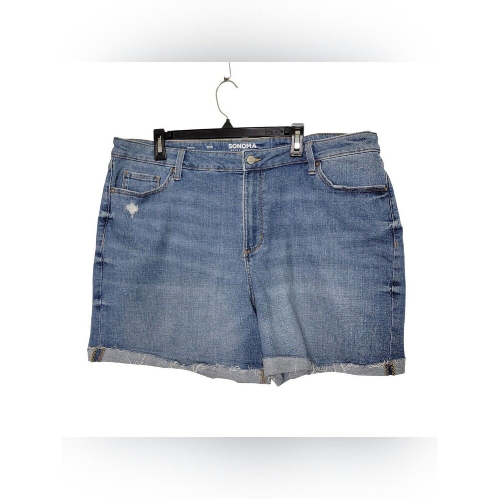 Sonoma Size 20 Light Wash Rolled Cuff Denim Jean Midi Shorts